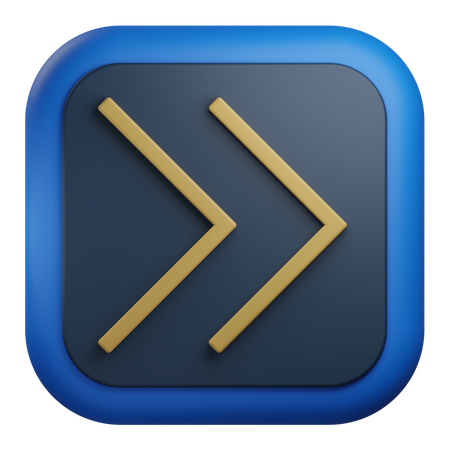 Double chevron arrow right  3D Icon