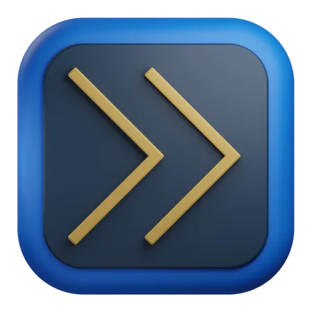 Double chevron arrow right  3D Icon