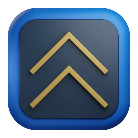 Double chevron arrow up  3D Icon