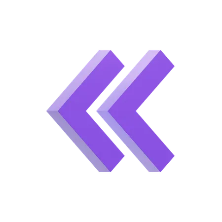 Double Chevron Left  3D Icon