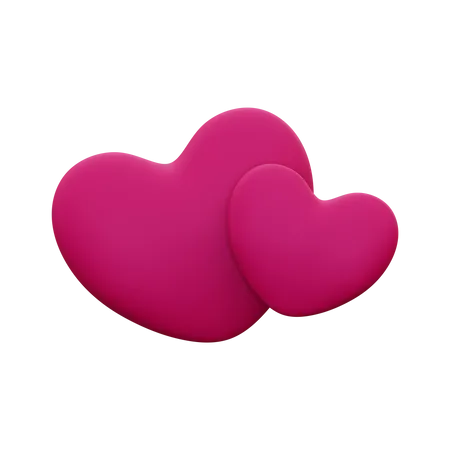 Double coeur  3D Icon