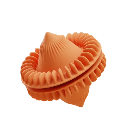 Double cone extrusion  3D Illustration