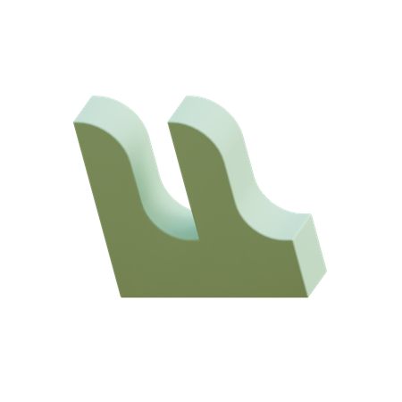 Double Curved L Shape  3D Illustration