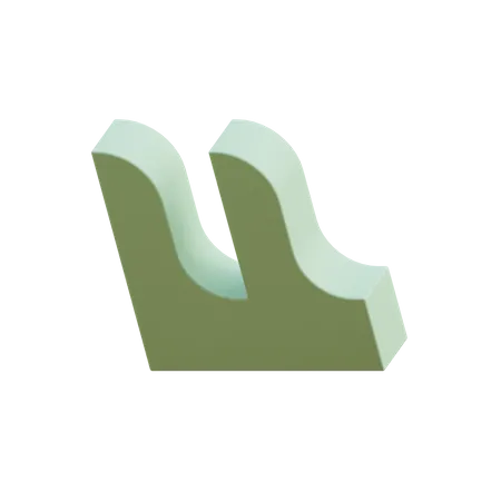 Double Curved L Shape  3D Illustration