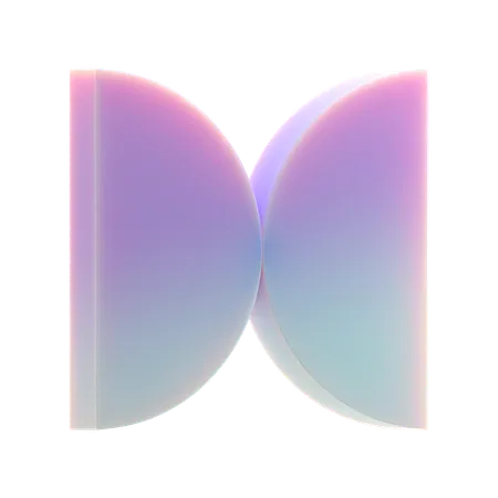 Double demi-cercle  3D Icon