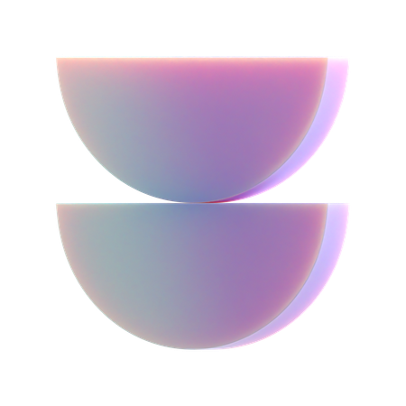 Double demi-cercle  3D Icon