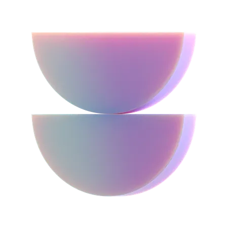 Double demi-cercle  3D Icon