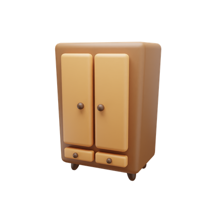 Double Door Wardrobe  3D Icon