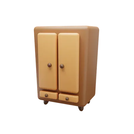 Double Door Wardrobe  3D Icon