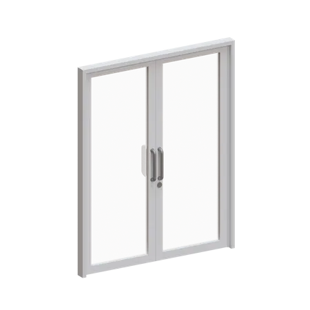 Double Framed Glass Door  3D Icon