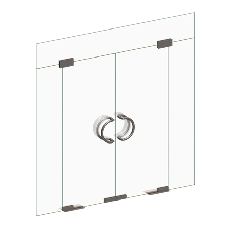 Double Glass Door 3 D Design Element Suitable For Interior Theme 3D Icon