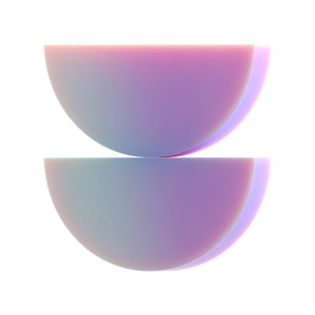 Double Half Circle  3D Icon