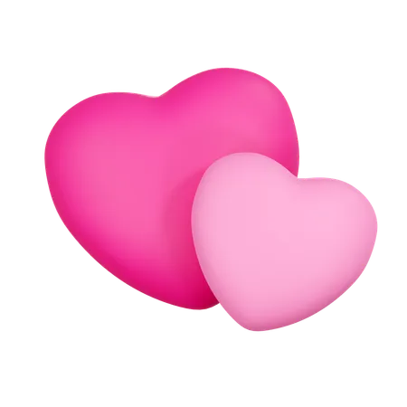 Double Heart Illustration 3D Icon
