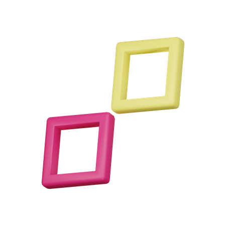 Double Hollow Square Abstract Shape  3D Icon