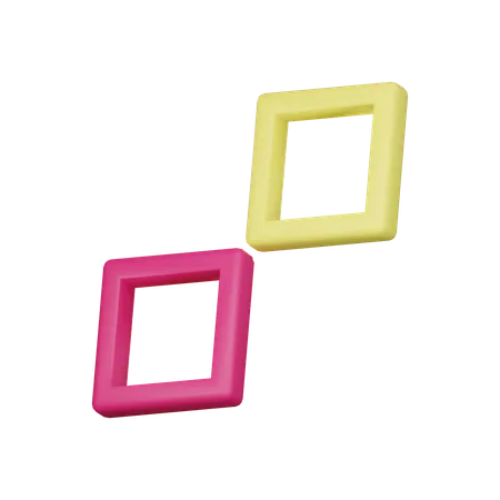 Double Hollow Square Abstract Shape  3D Icon