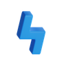3d double l shape logo