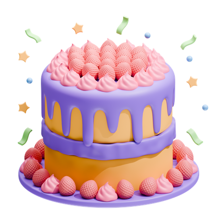 Double Layer New Year Cake  3D Icon