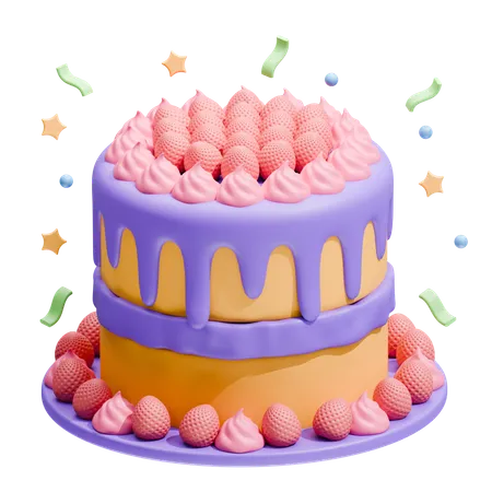 Double Layer New Year Cake  3D Icon