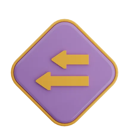 Double Left Arrow  3D Icon