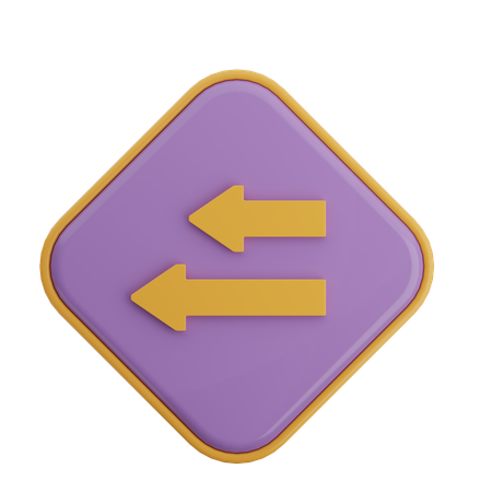 Double Left Arrow  3D Icon