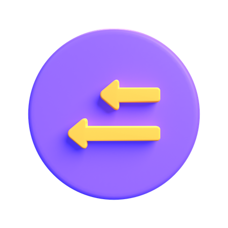 Double Left Arrow  3D Icon