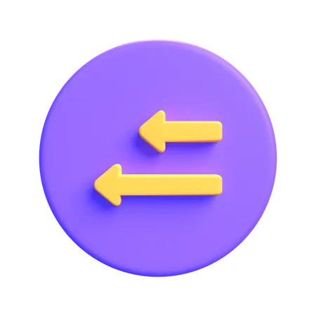 Double Left Arrow  3D Icon