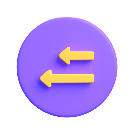 Double Left Arrow  3D Icon