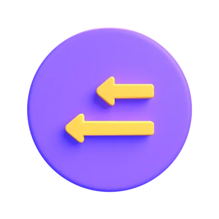 Double Left Arrow  3D Icon