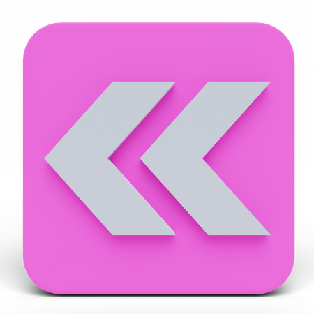 Double Left Arrows  3D Icon