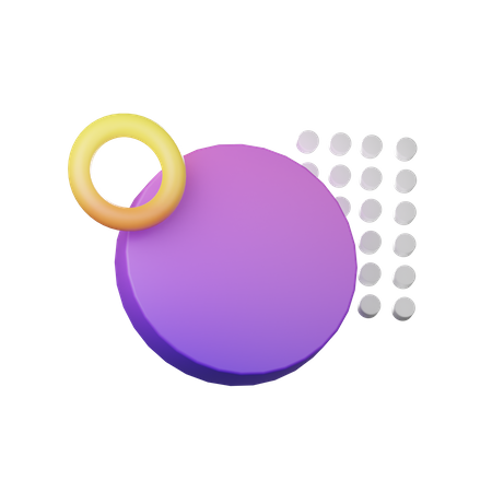 Double Memphis Circle  3D Icon