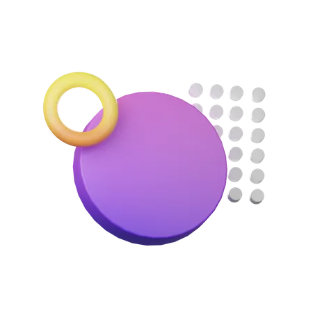 Double Memphis Circle  3D Icon