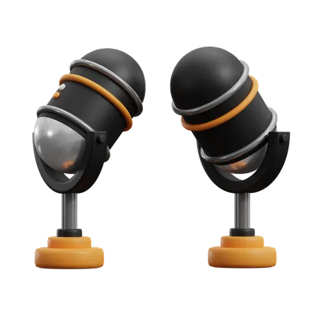 Double Mic  3D Icon