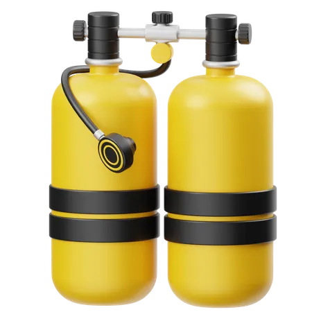 Double Oxygen Tank  3D Icon