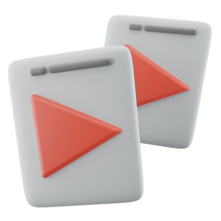 Double Play Button 3D Icon