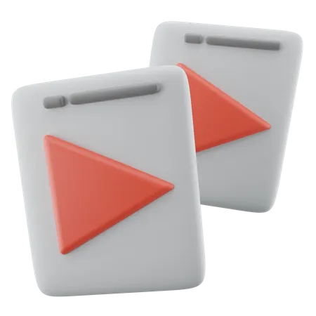 Double Play Button 3D Icon