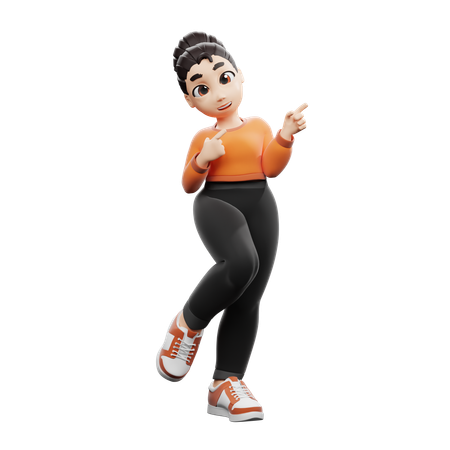 Double Pointing Pose  3D Illustration