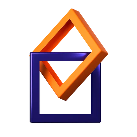 二重四辺形  3D Icon