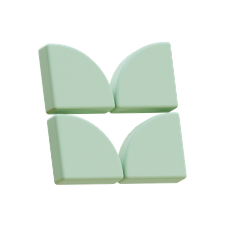 Double Quarter M  3D Icon