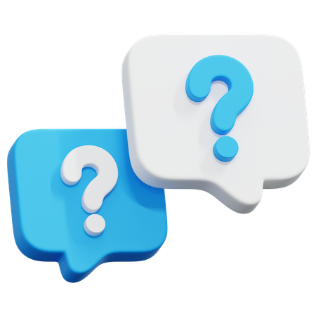 Double Question Bubbles  3D Icon