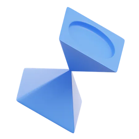 3 D Double Reversed Prism 3D Icon