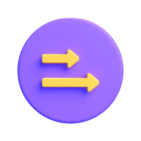 Double Right Arrow  3D Icon