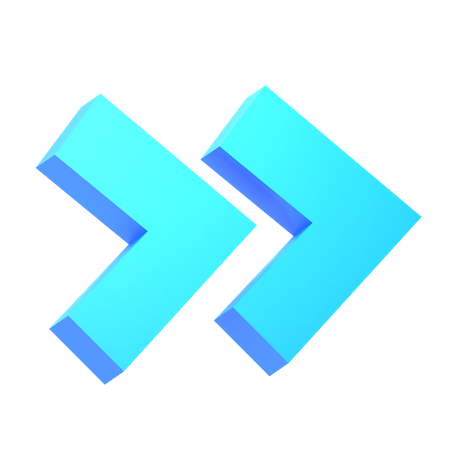 Double Right Chevron  3D Icon