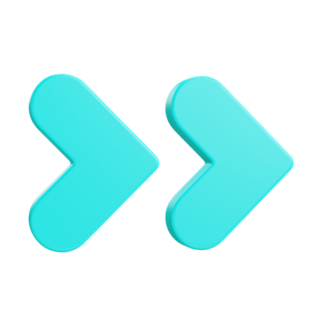 Double Right Chevron  3D Icon