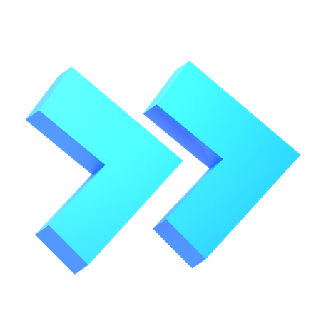 Double Right Chevron  3D Icon