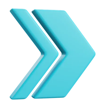 Double Right Chevron 3D Icon