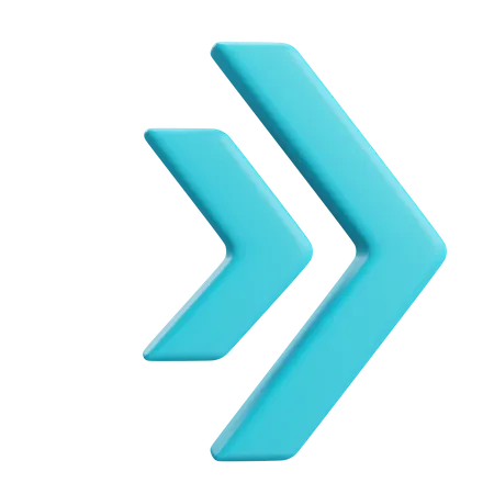 Double Right Chevron 3D Icon