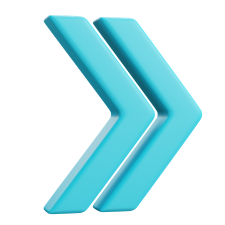 Double Right Chevron 3D Icon