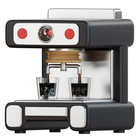 Double Shot Coffee Machine  3D Icon