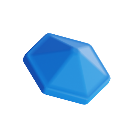 Double Sided Hexagon  3D Illustration