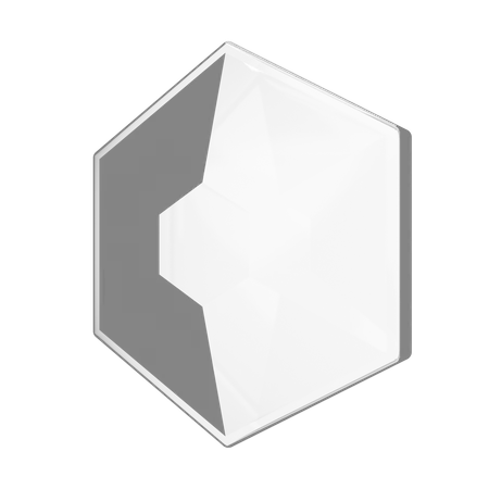 Double Sided Hexagon  3D Illustration